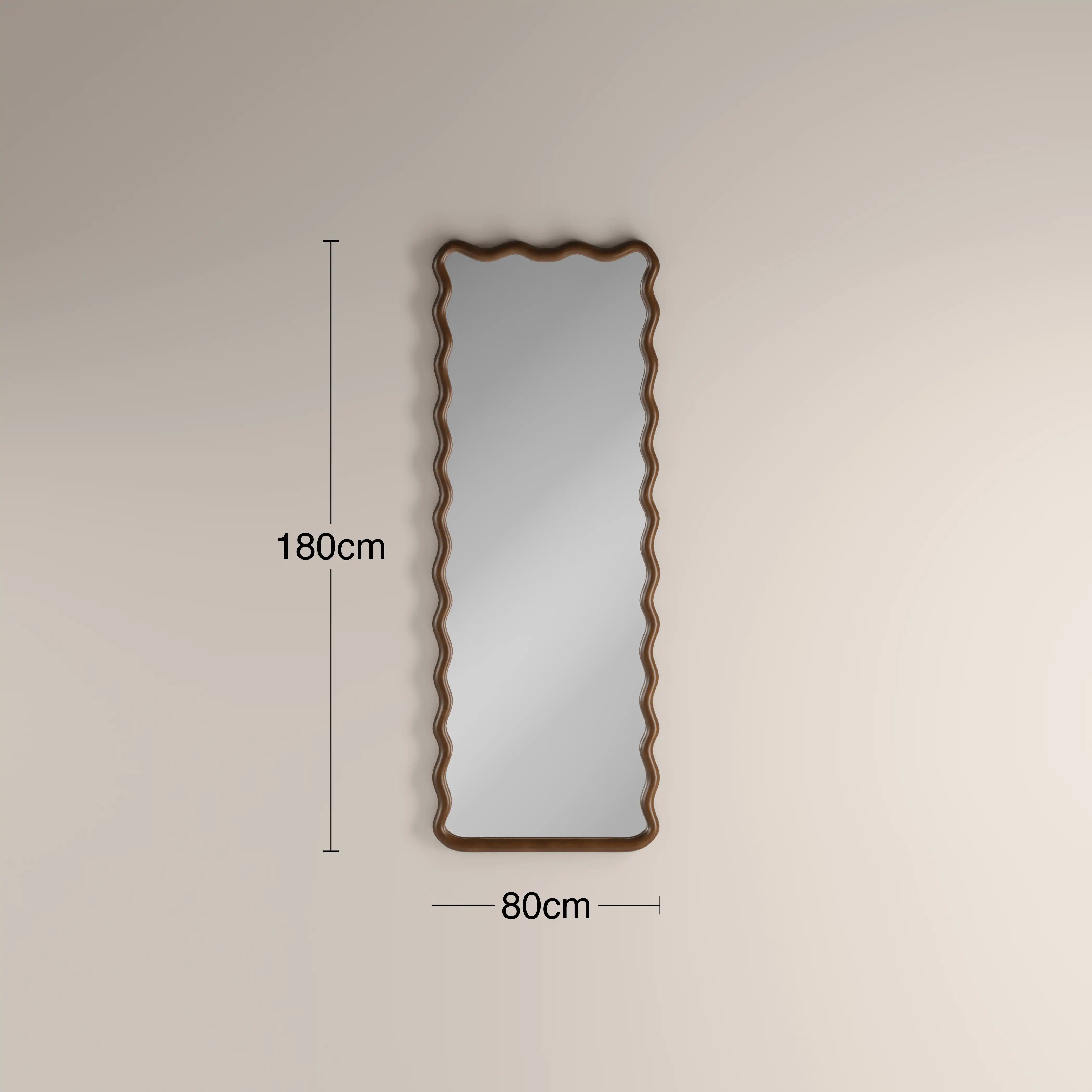 Osaka Wavy Full Length Mirror, Walnut | Cult Furniture – Cult