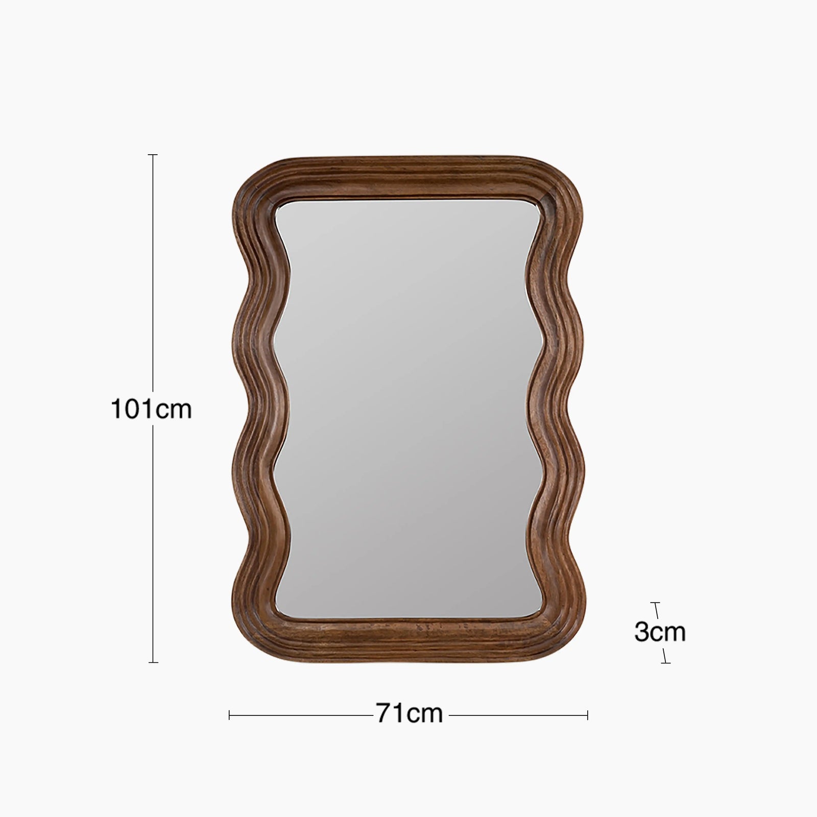 Ridley Wavy Wall Mirror | Walnut