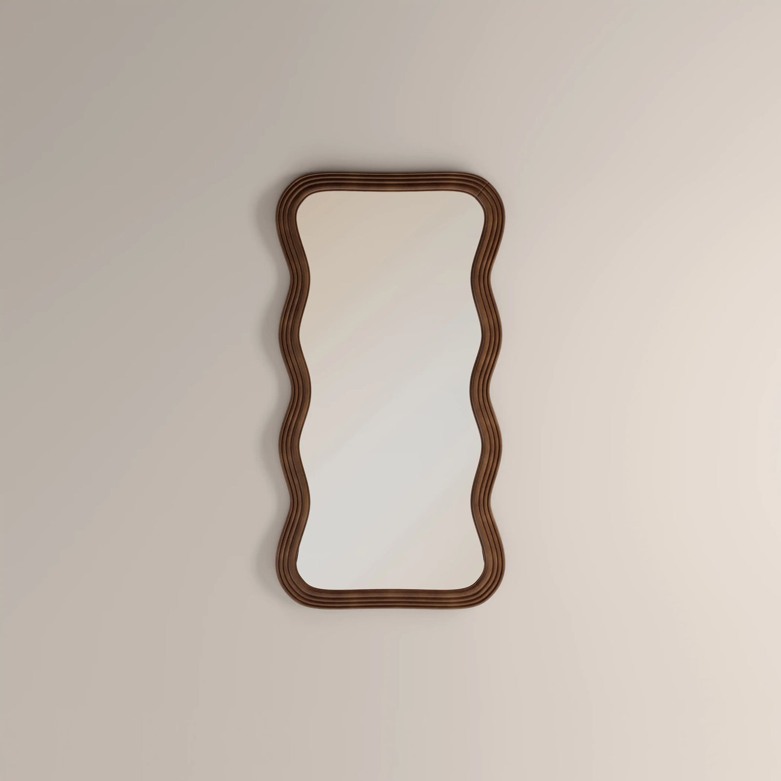 Ridley Wavy Full Length Mirror, 178 x 90 cm | Walnut