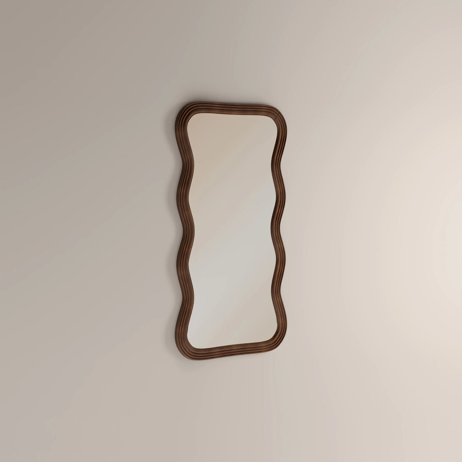 Ridley Wavy Full Length Mirror, 178 x 90 cm | Walnut
