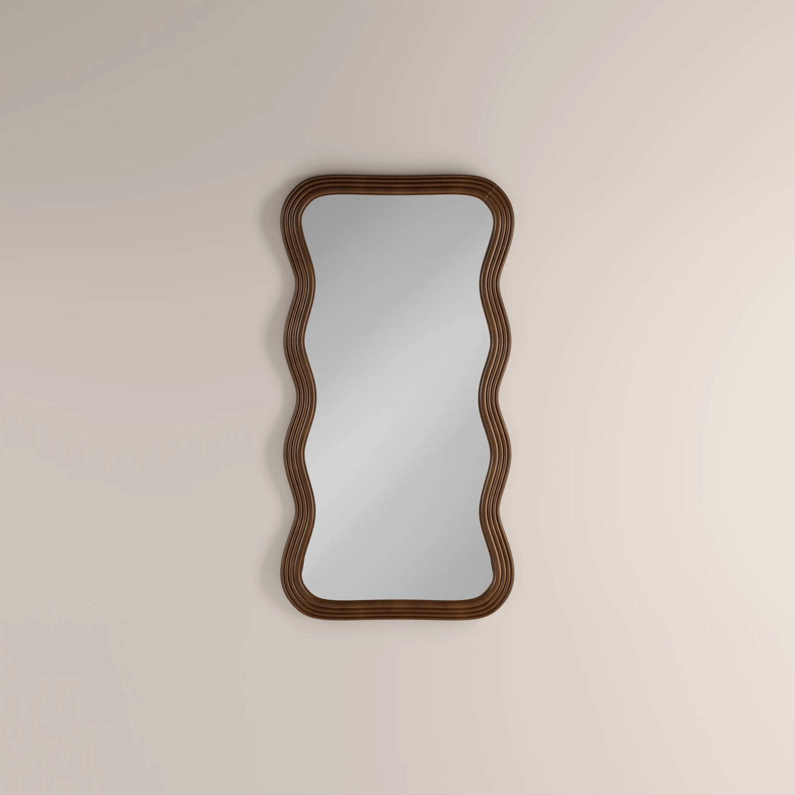Ridley Wavy Full Length Mirror, 178 x 90 cm | Walnut