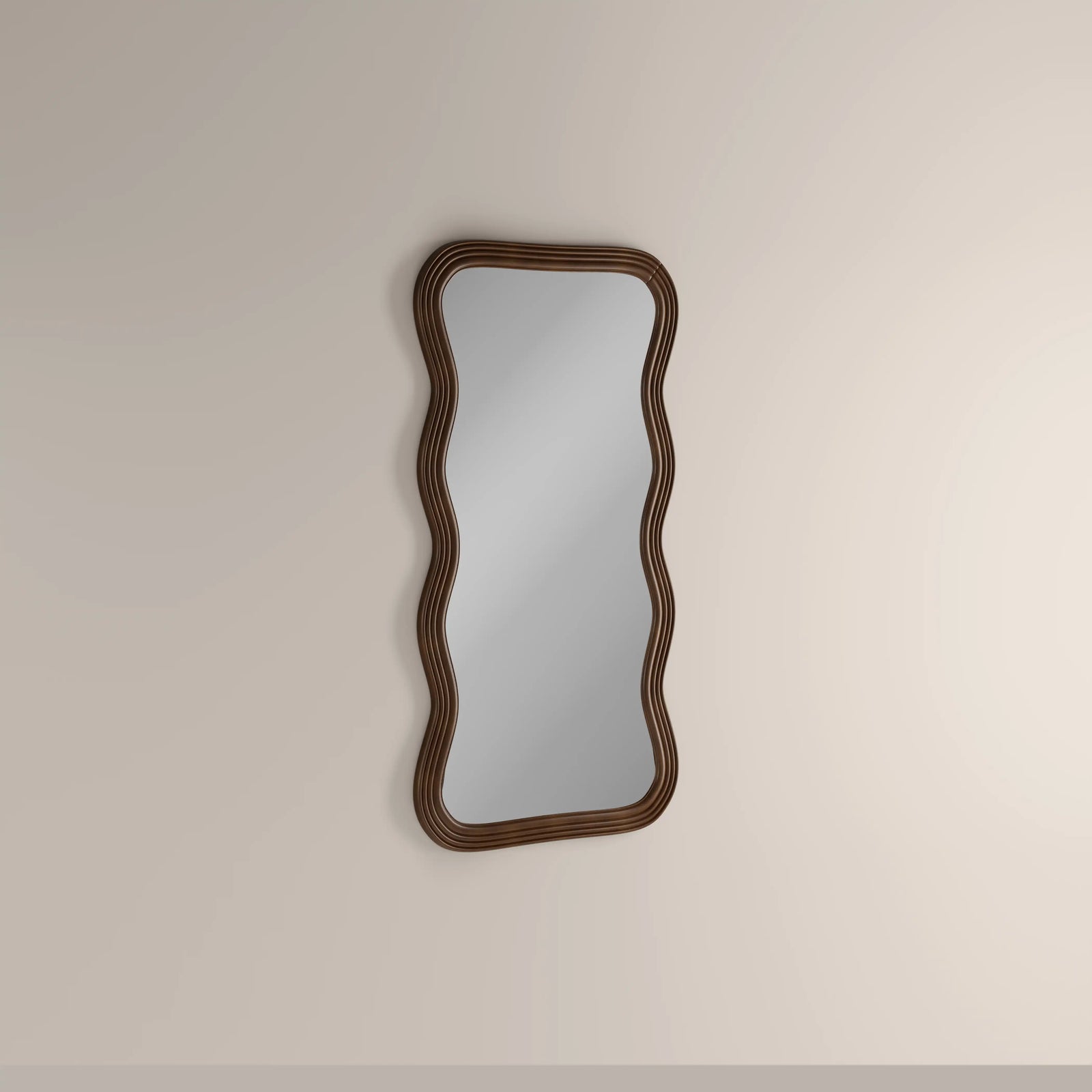 Ridley Wavy Full Length Mirror, 178 x 90 cm | Walnut