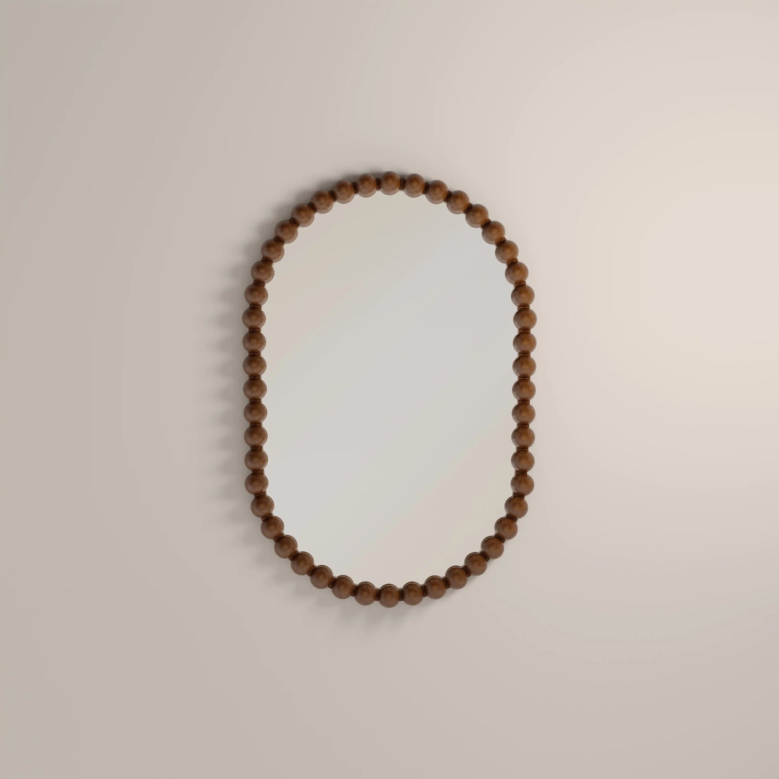 Ashby Oval Wall Mirror, 90 x 60 cm | Walnut