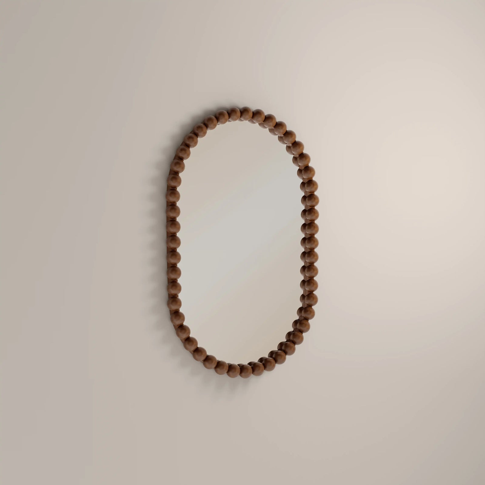 Ashby Oval Wall Mirror, 90 x 60 cm | Walnut