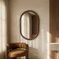Ashby Oval Wall Mirror, 90 x 60 cm | Walnut