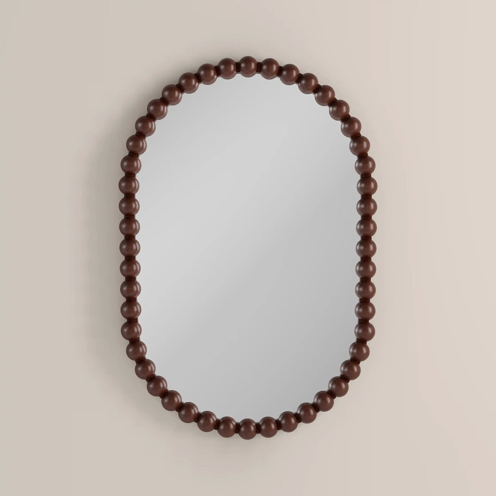 Ashby Oval Wall Mirror, 90 x 60 cm | Walnut