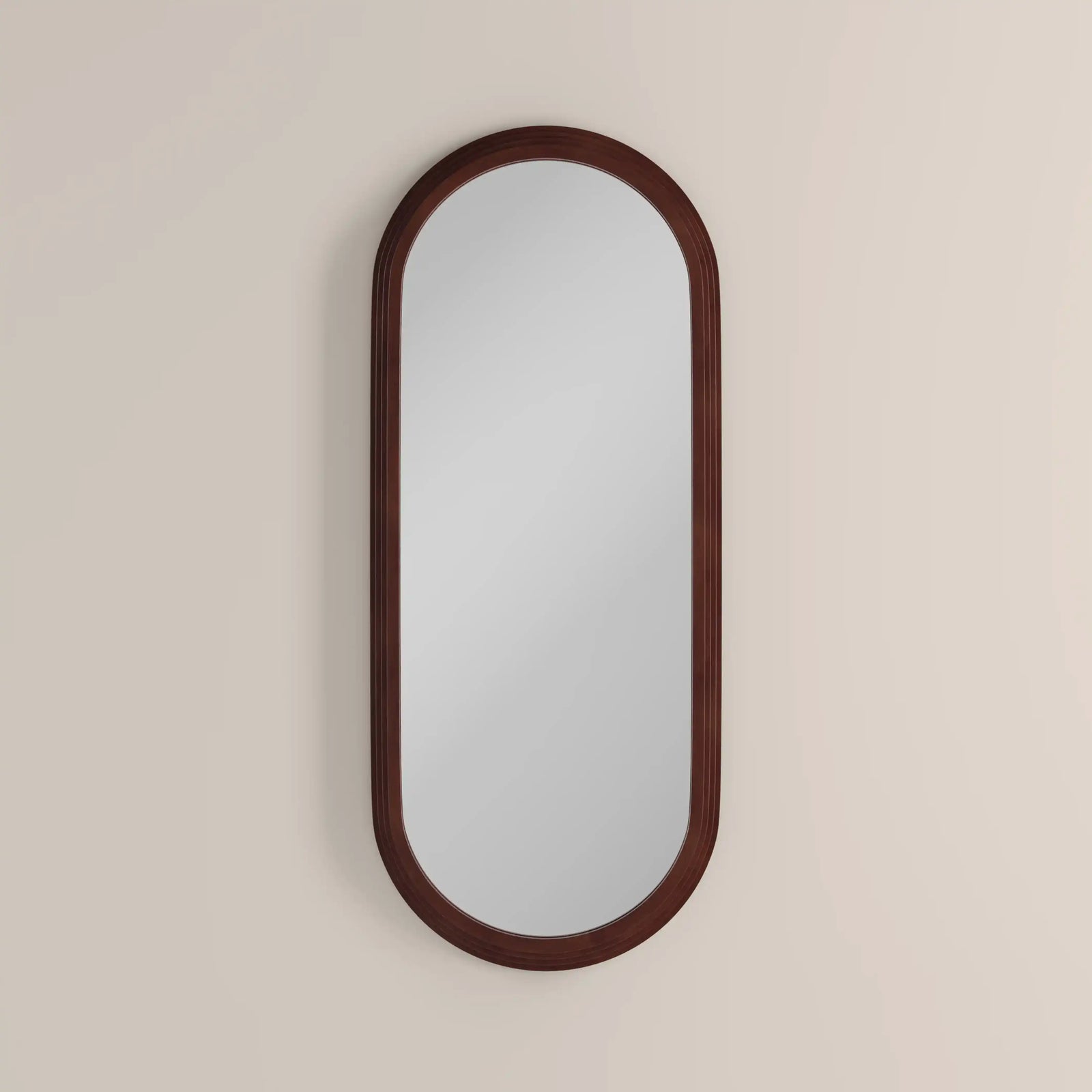 Bette Oval Full Length Mirror, 120 x 50 cm | Walnut