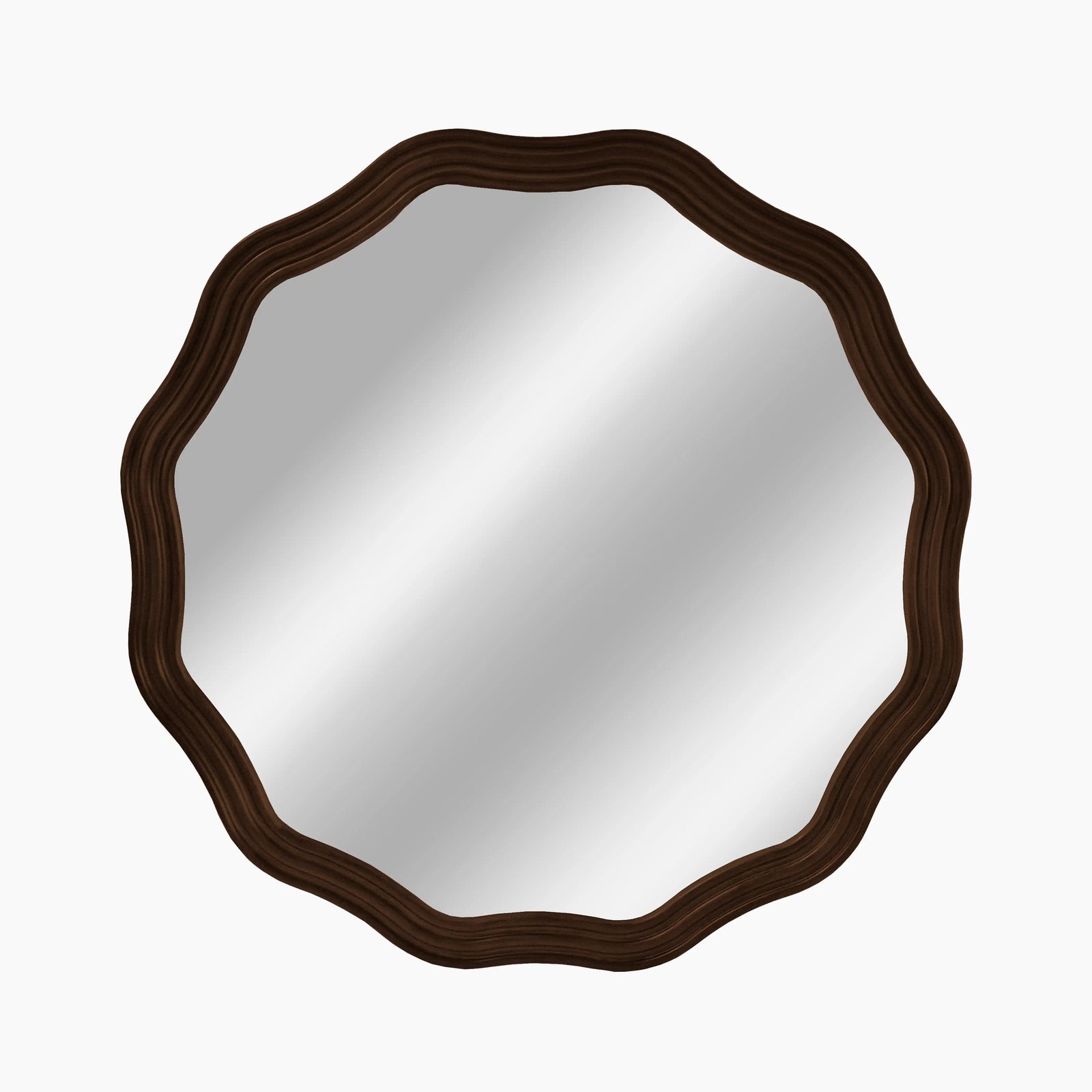 Lillian Wavy Wall Mirror | Walnut