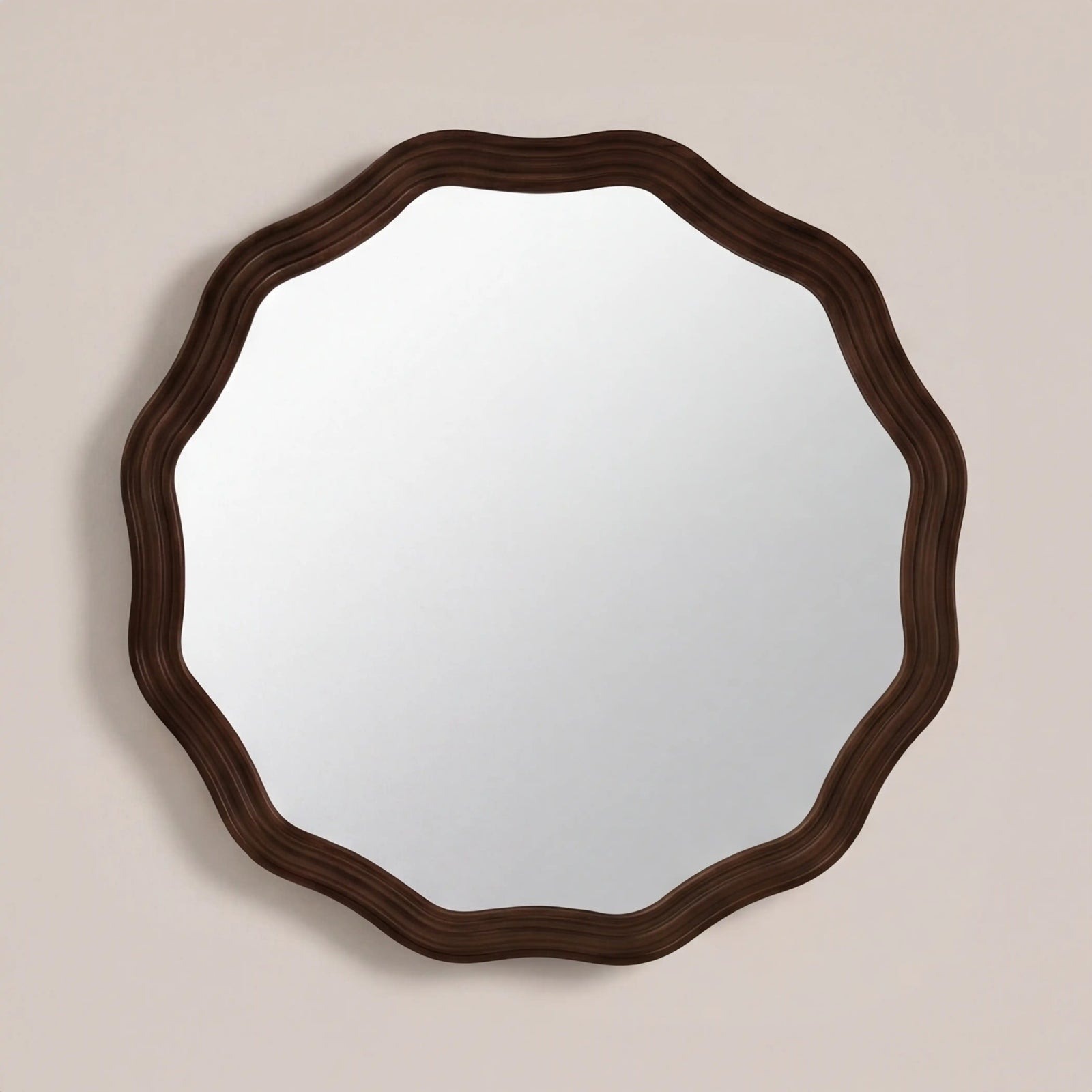 Lillian Round Wall Mirror, 95 cm | Walnut