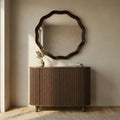 Lillian Round Wall Mirror, 95 cm | Walnut