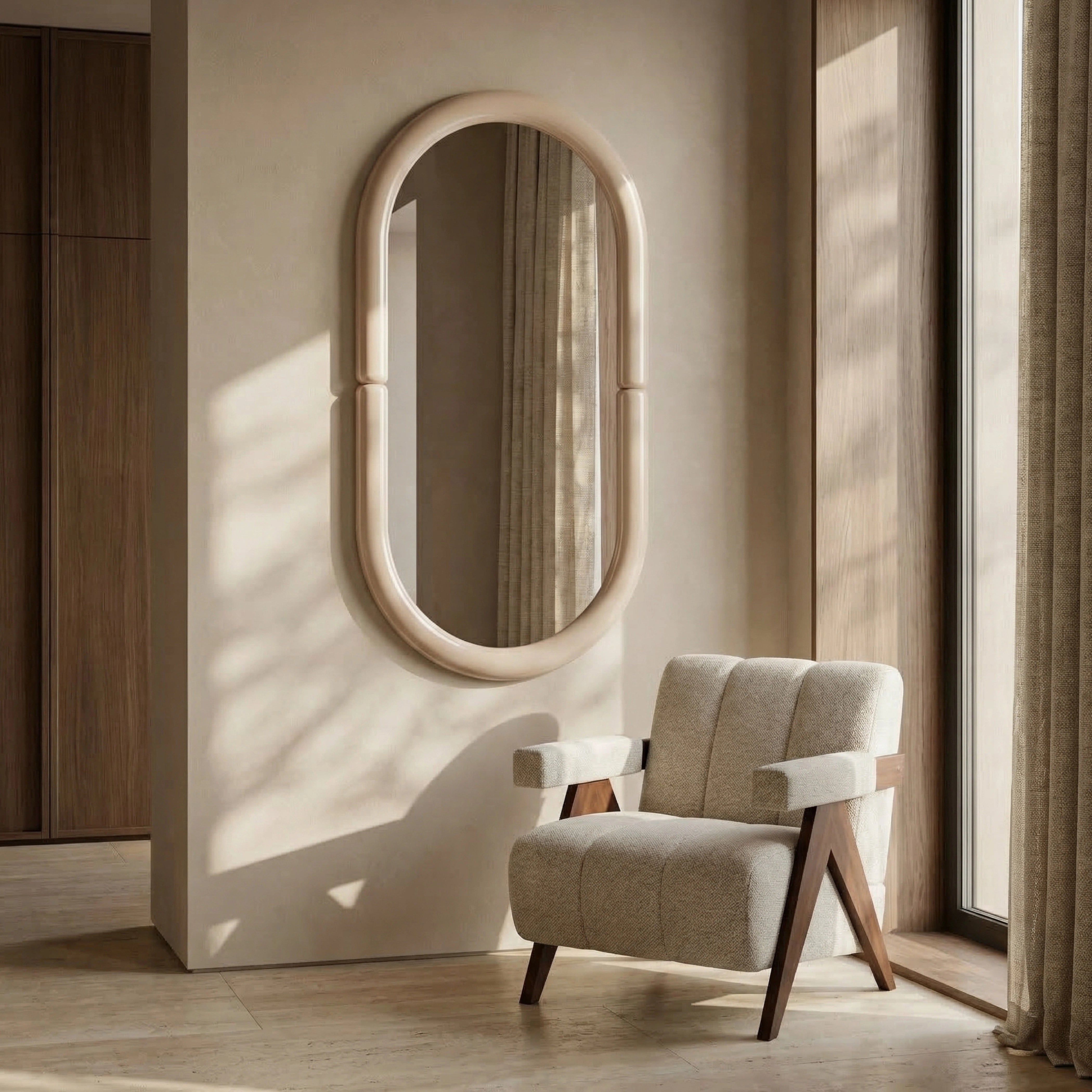 Morris Oval Full Length Mirror, Nude Gloss | Cult Furniture – Cult