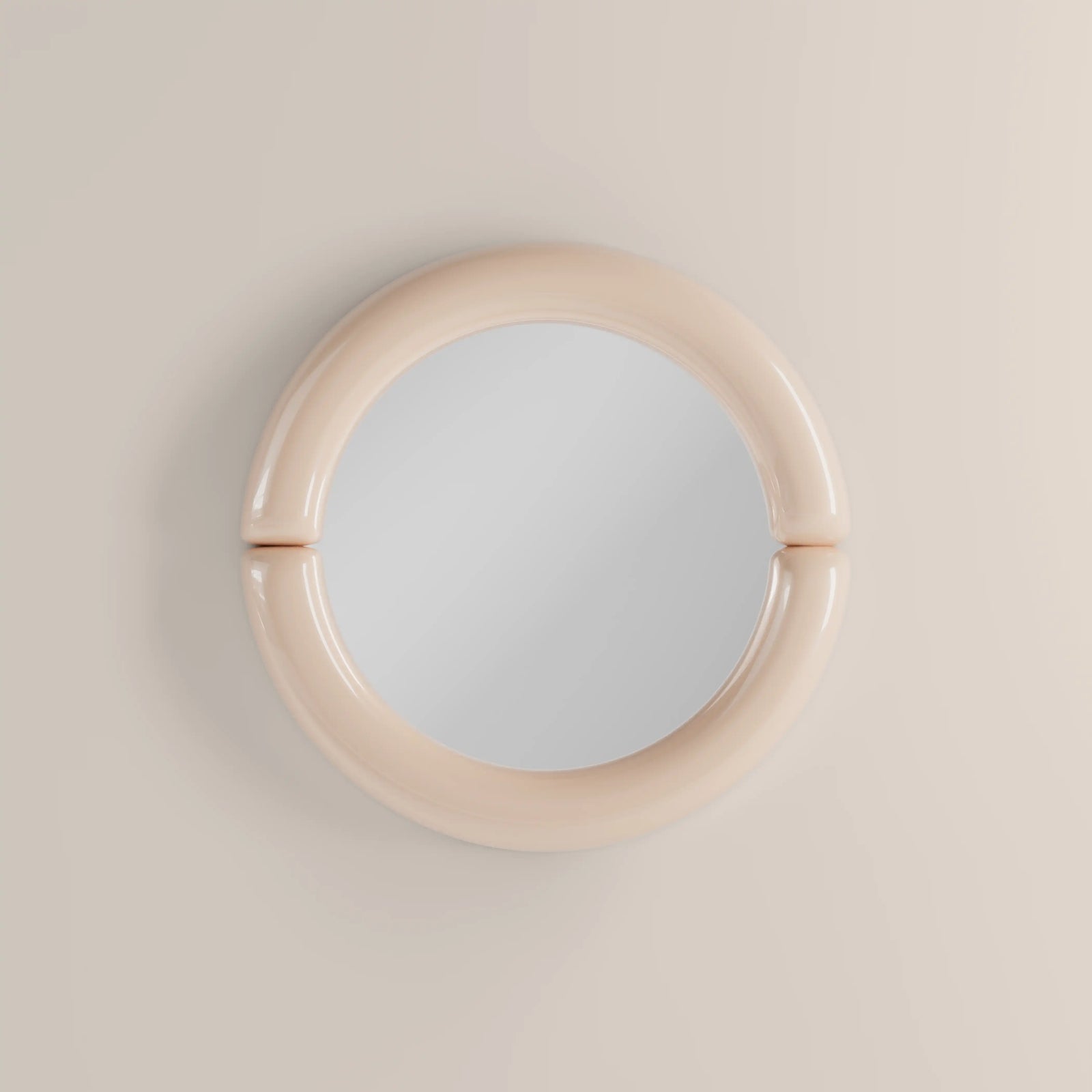 Morris Round Wall Mirror,  80 cm| Nude Gloss