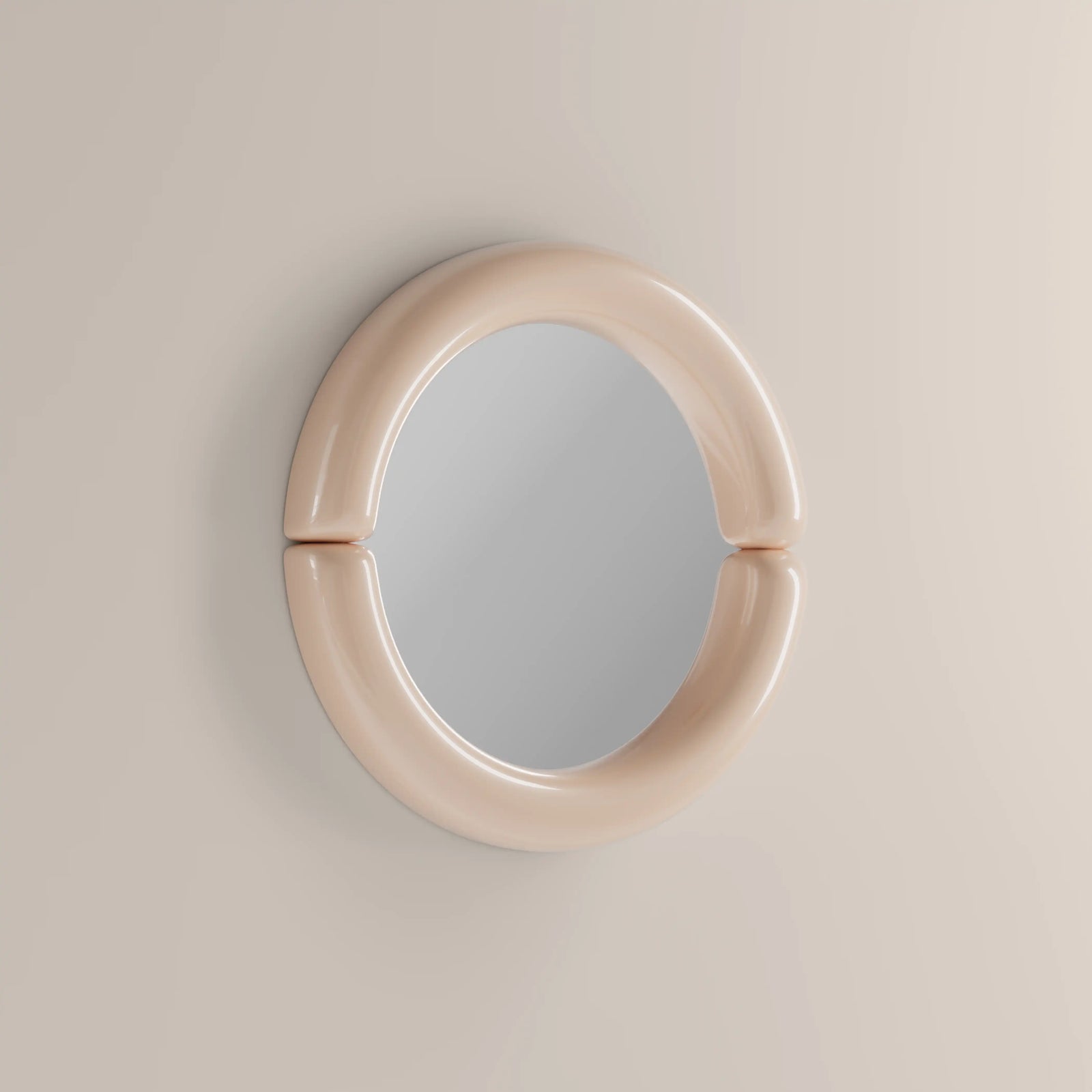 Morris Round Wall Mirror,  80 cm| Nude Gloss