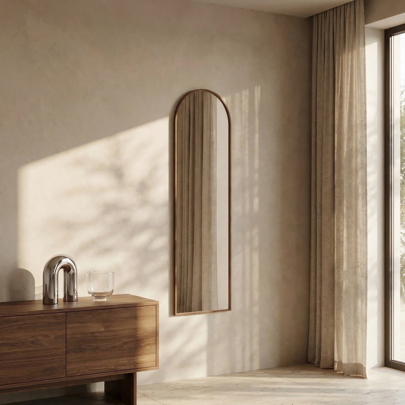 Oxleigh Arch Full Length Mirror, 165 x 50 cm | Walnut