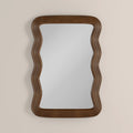Ridley Wavy Wall Mirror, 101 x 71 cm | Walnut