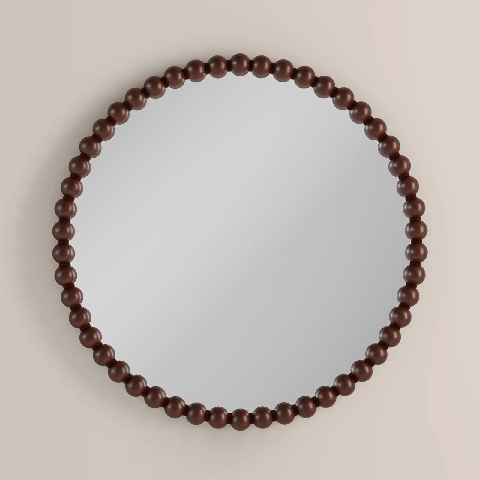 Ashby Round Wall Mirror, 80 cm | Walnut