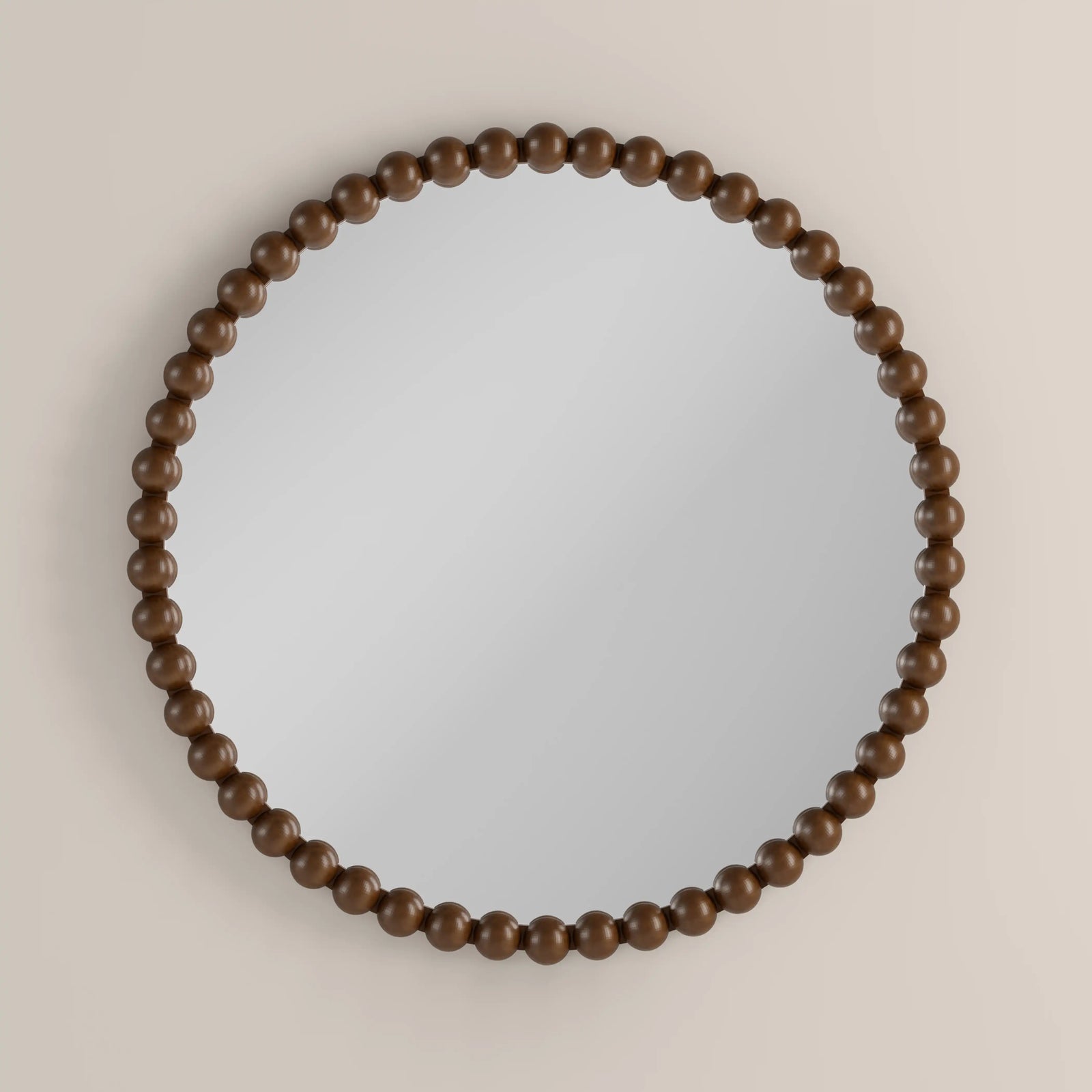 Ashby Round Wall Mirror,  80 cm| Walnut