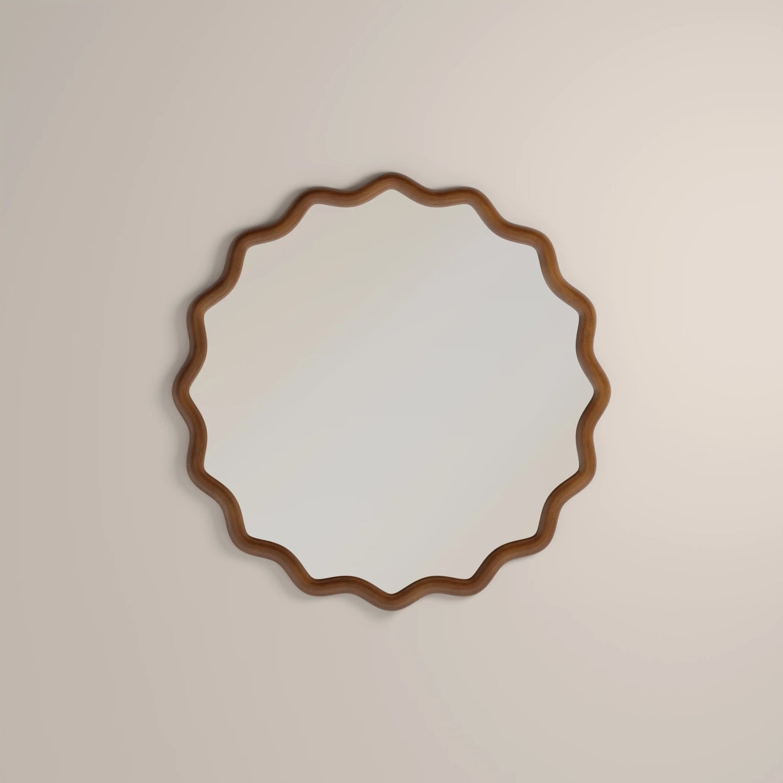 Osaka Round Wall Mirror, 80 cm | Walnut
