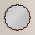 Osaka Round Wall Mirror, 80 cm | Walnut