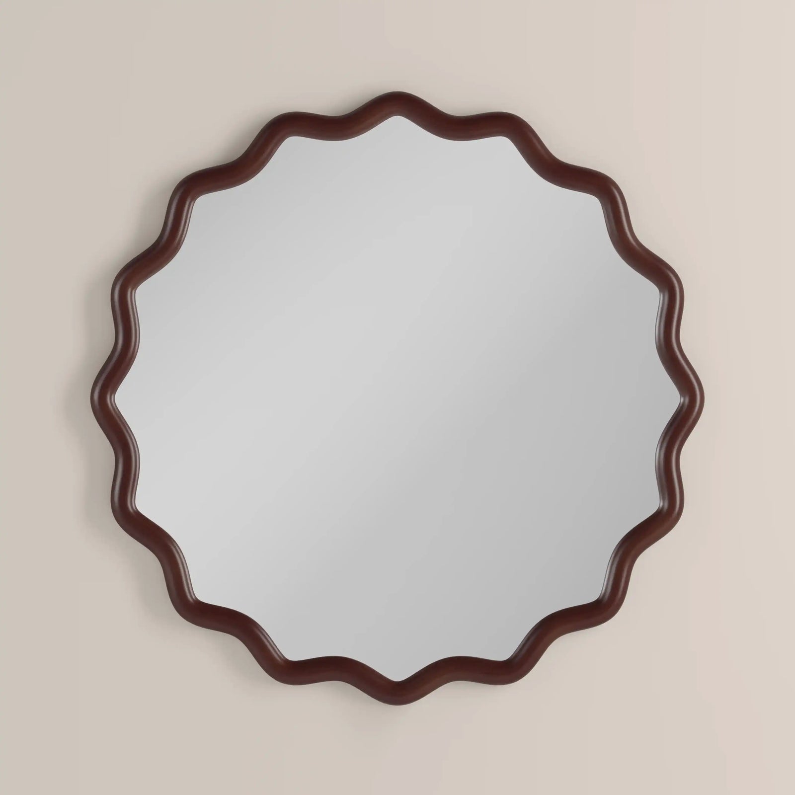 Osaka Round Wall Mirror, 80 cm | Walnut