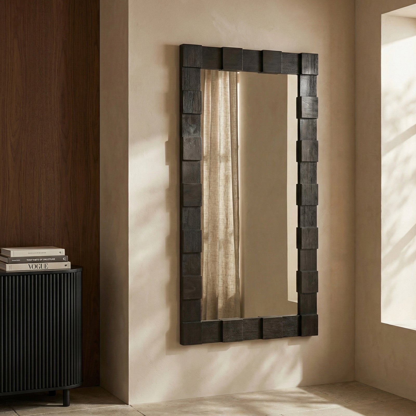 Windsor Rectangle Full Length Mirror, 160 x 75 cm | Walnut