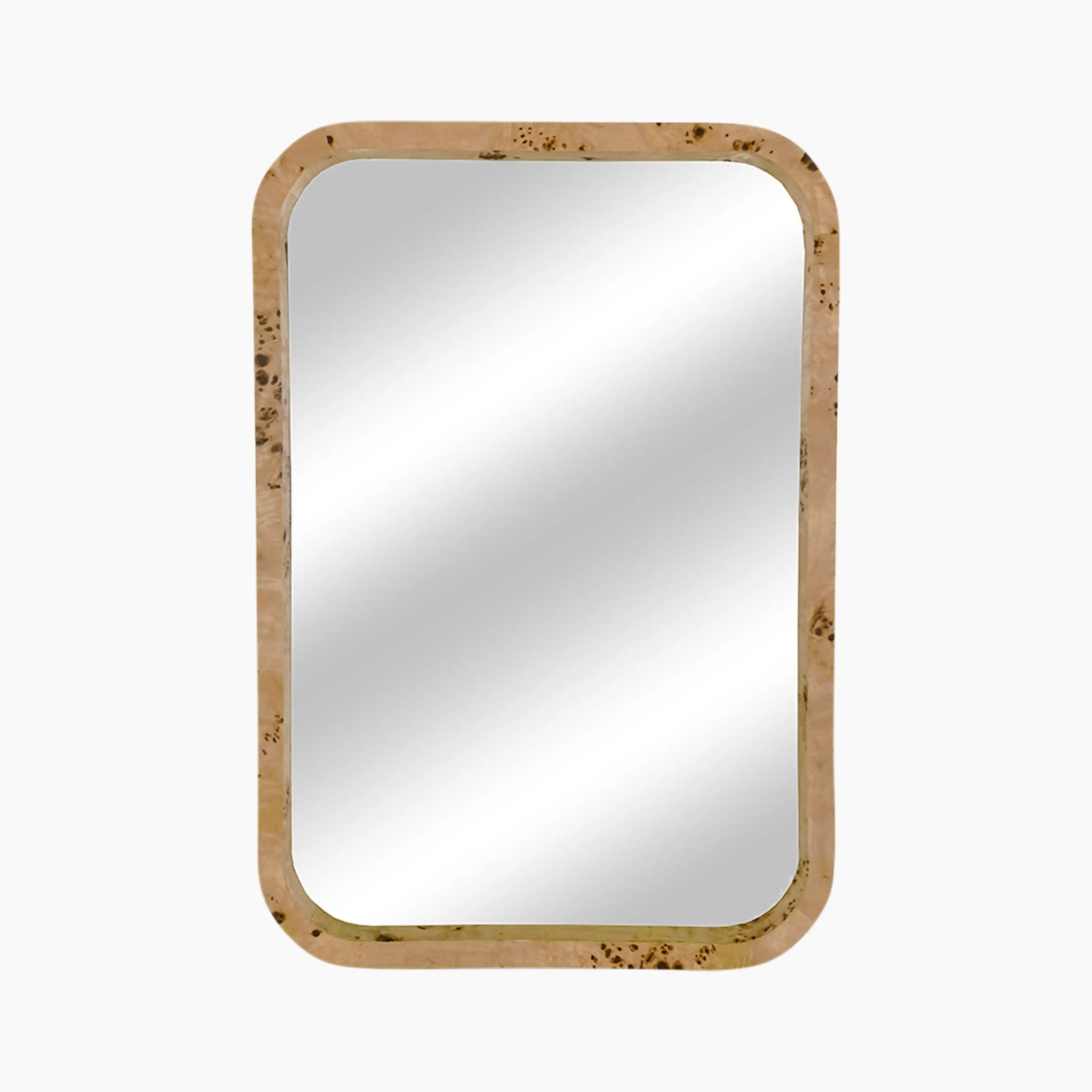 Kolson Rectangle Wall Mirror | Natural Burl Wood