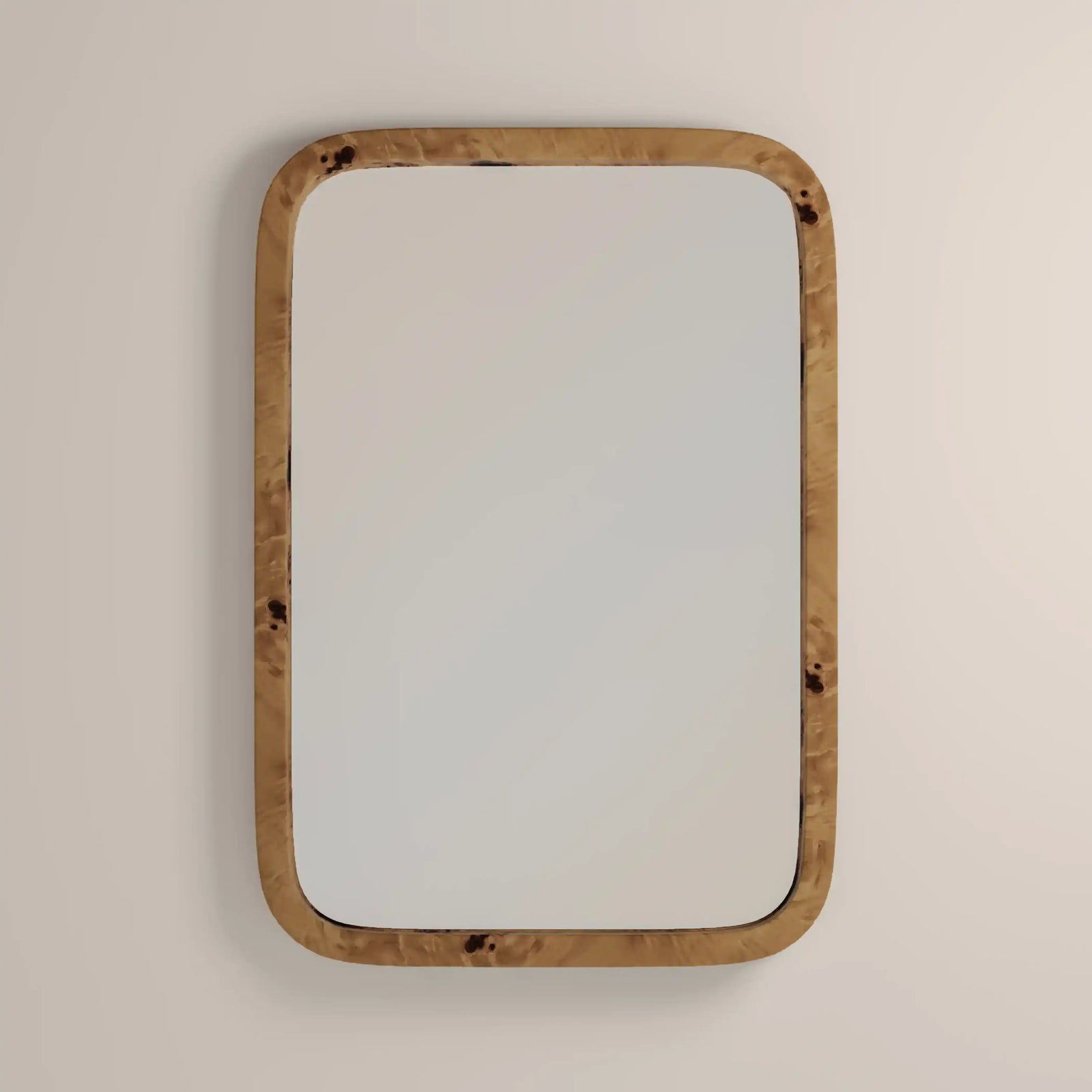 Kolson Rectangle Wall Mirror, 76 x 53 cm | Natural Burl Wood