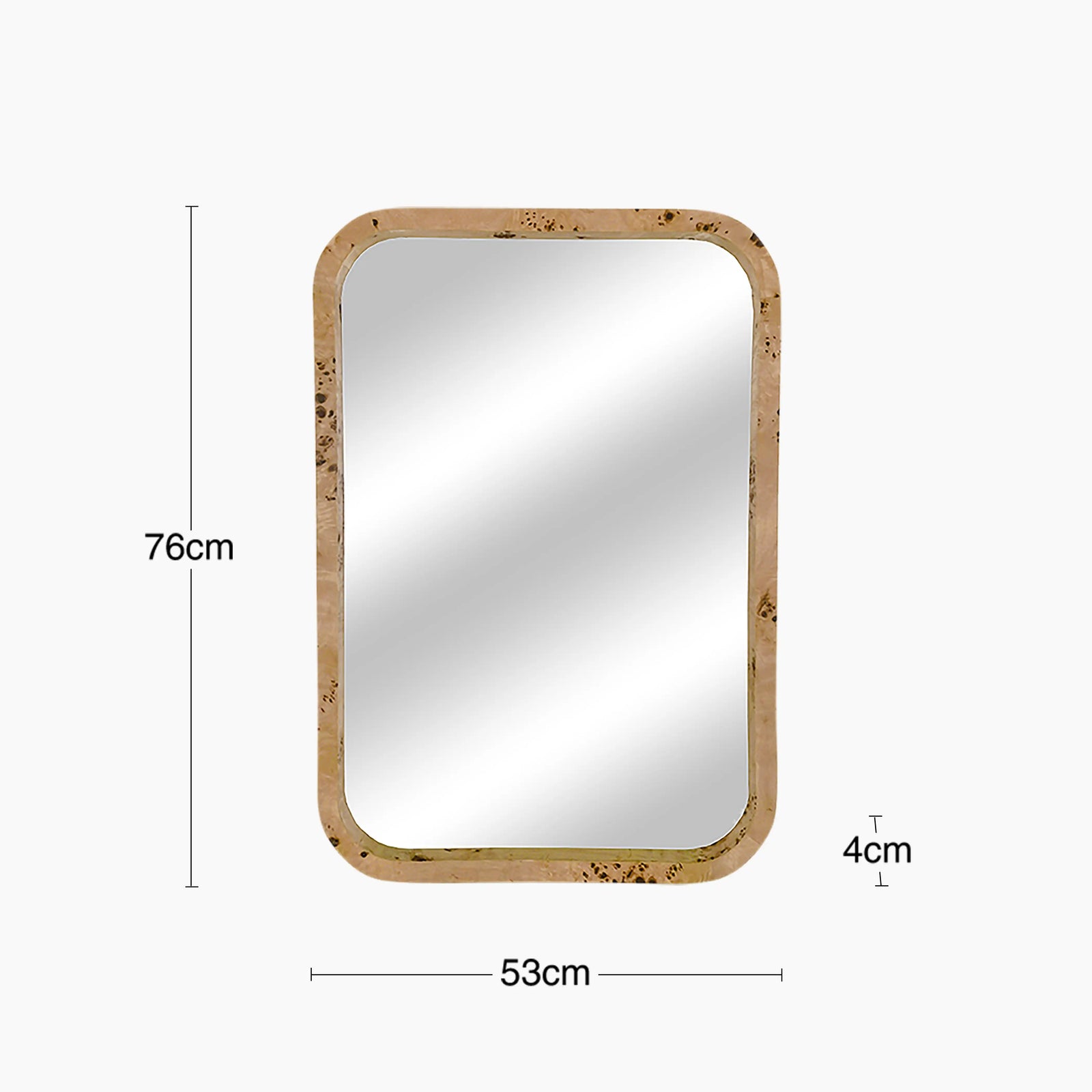 Kolson Rectangle Wall Mirror | Natural Burl Wood