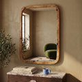 Kolson Rectangle Wall Mirror, 76 x 53 cm | Natural Burl Wood