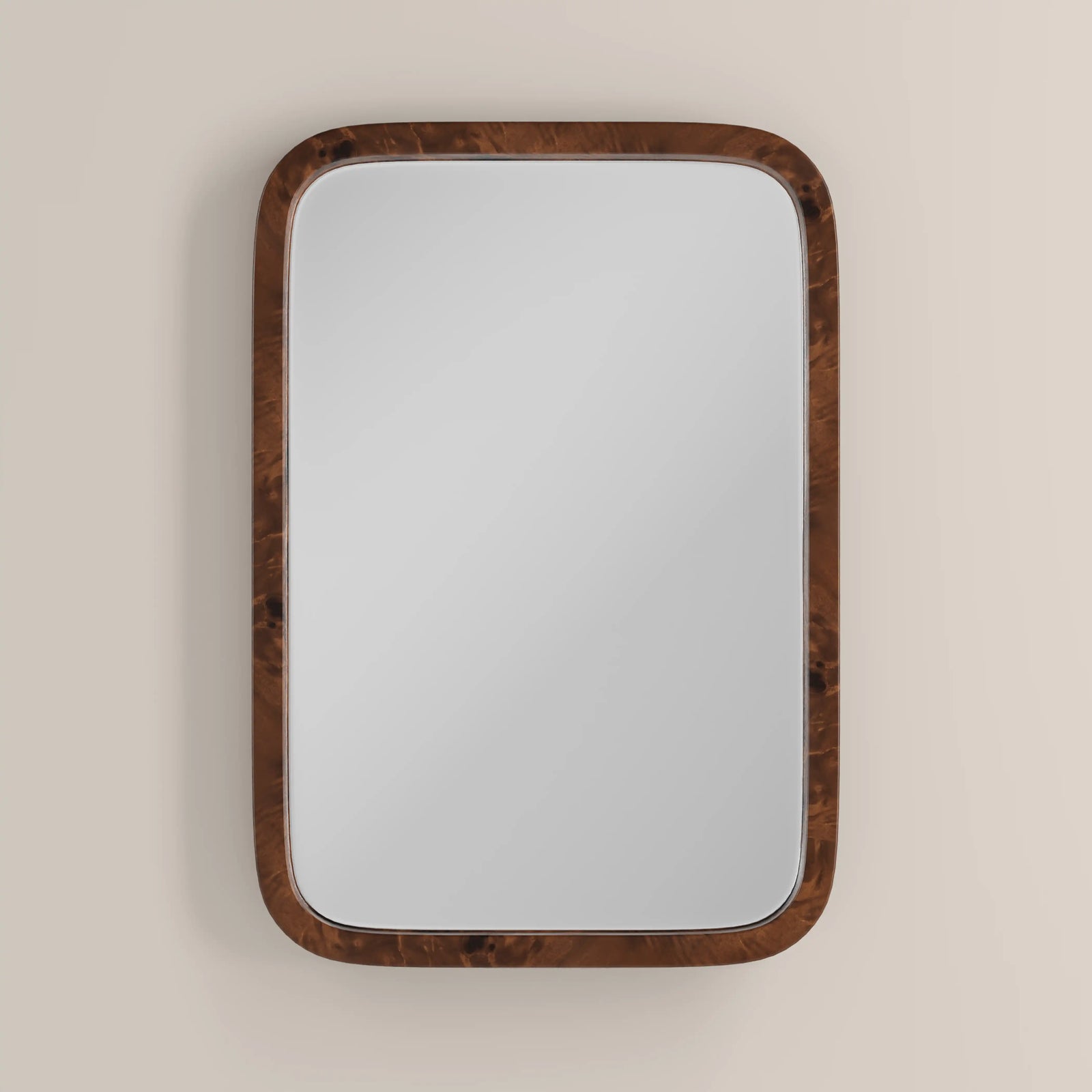 Kolson Rectangle Wall Mirror, 76 x 53 cm | Walnut Burl Wood