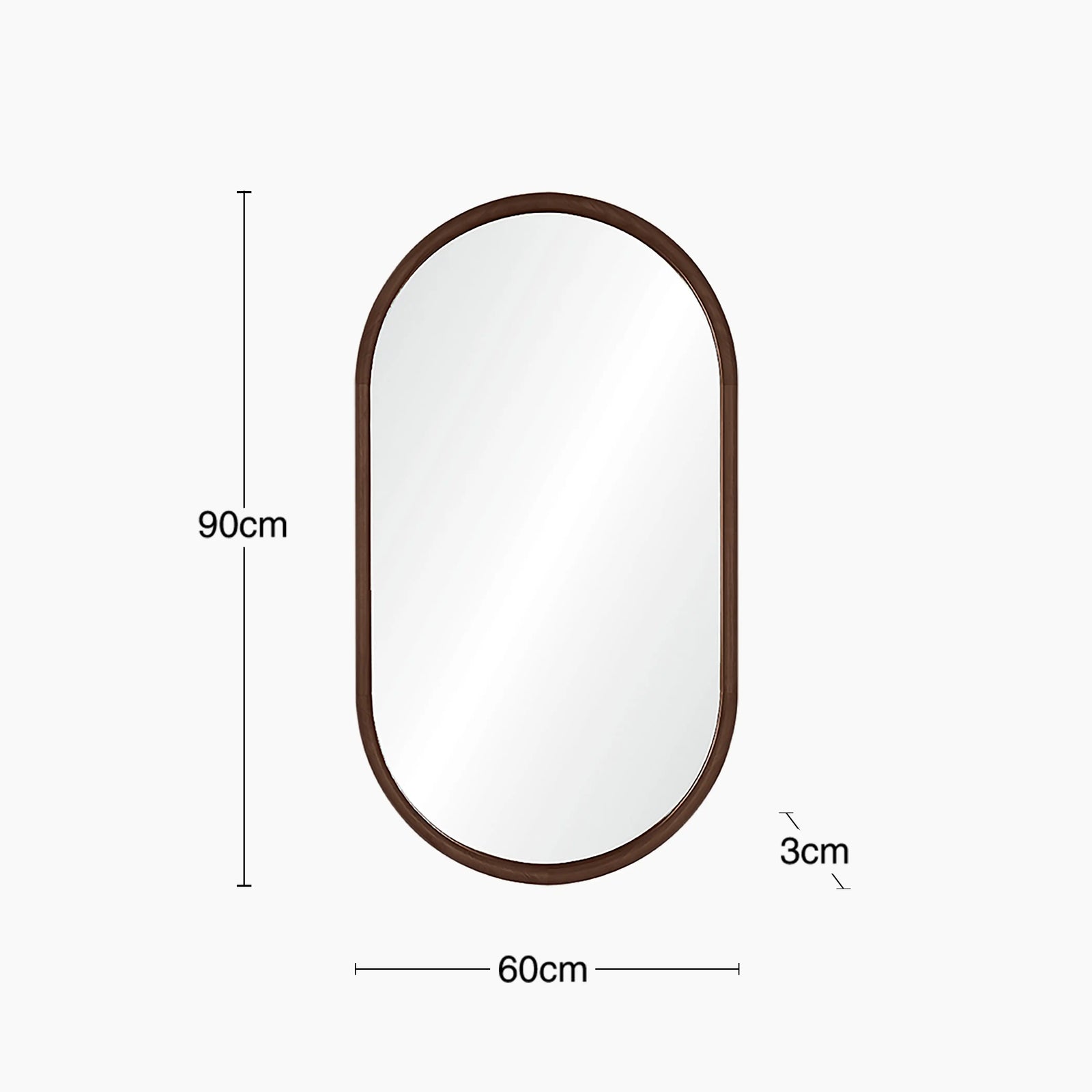 Wrenley Oval Wall Mirror | Walnut