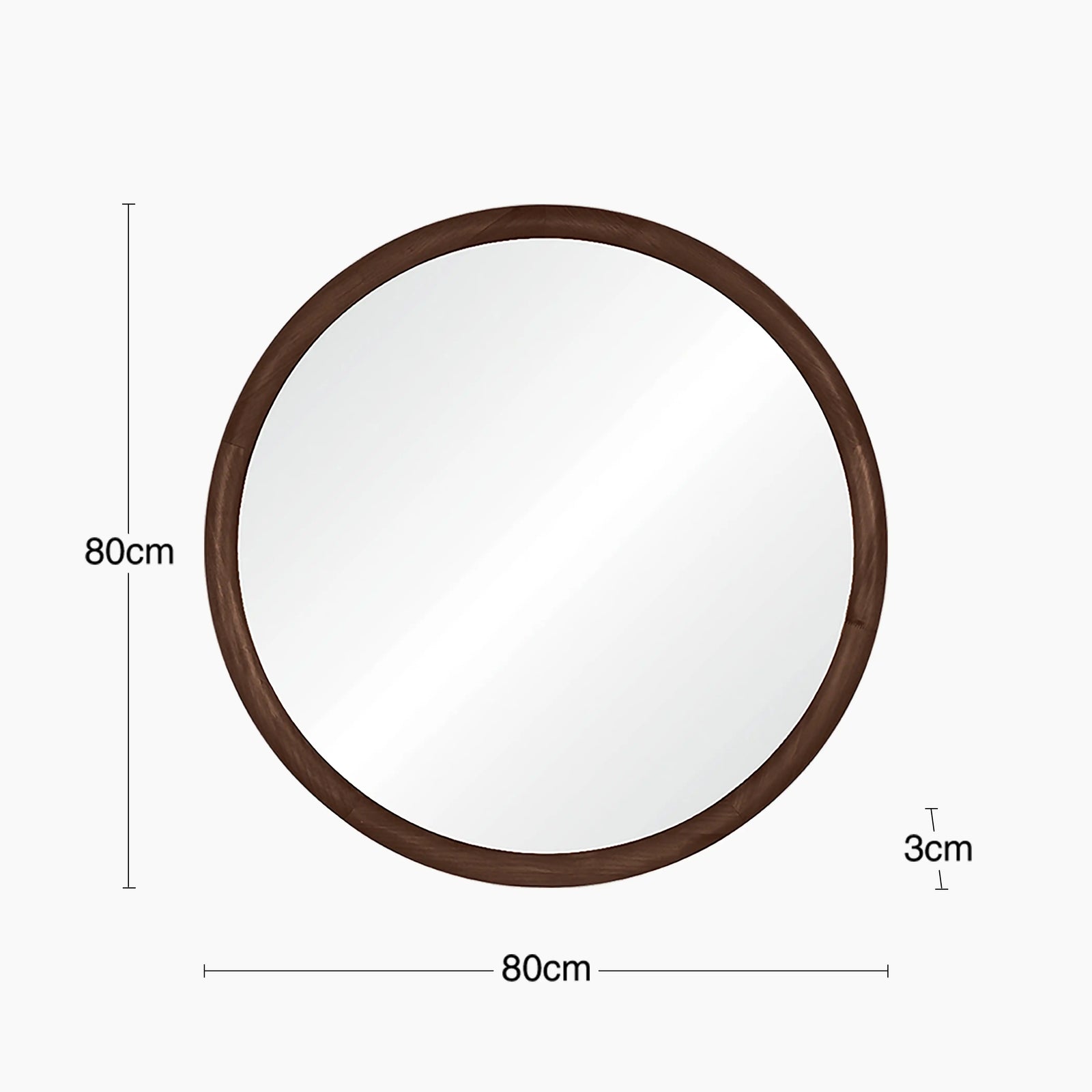 Wrenley Round Wall Mirror | Walnut