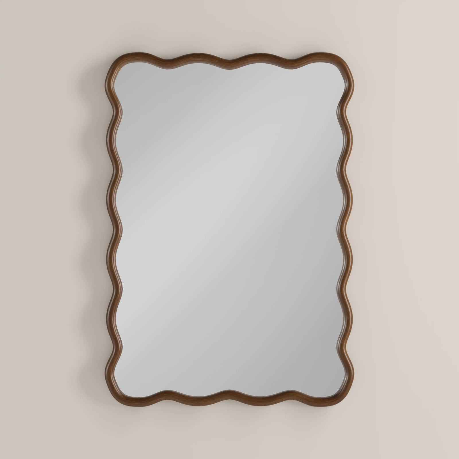 Osaka Wavy Wall Mirror, 101 x 71 cm | Walnut