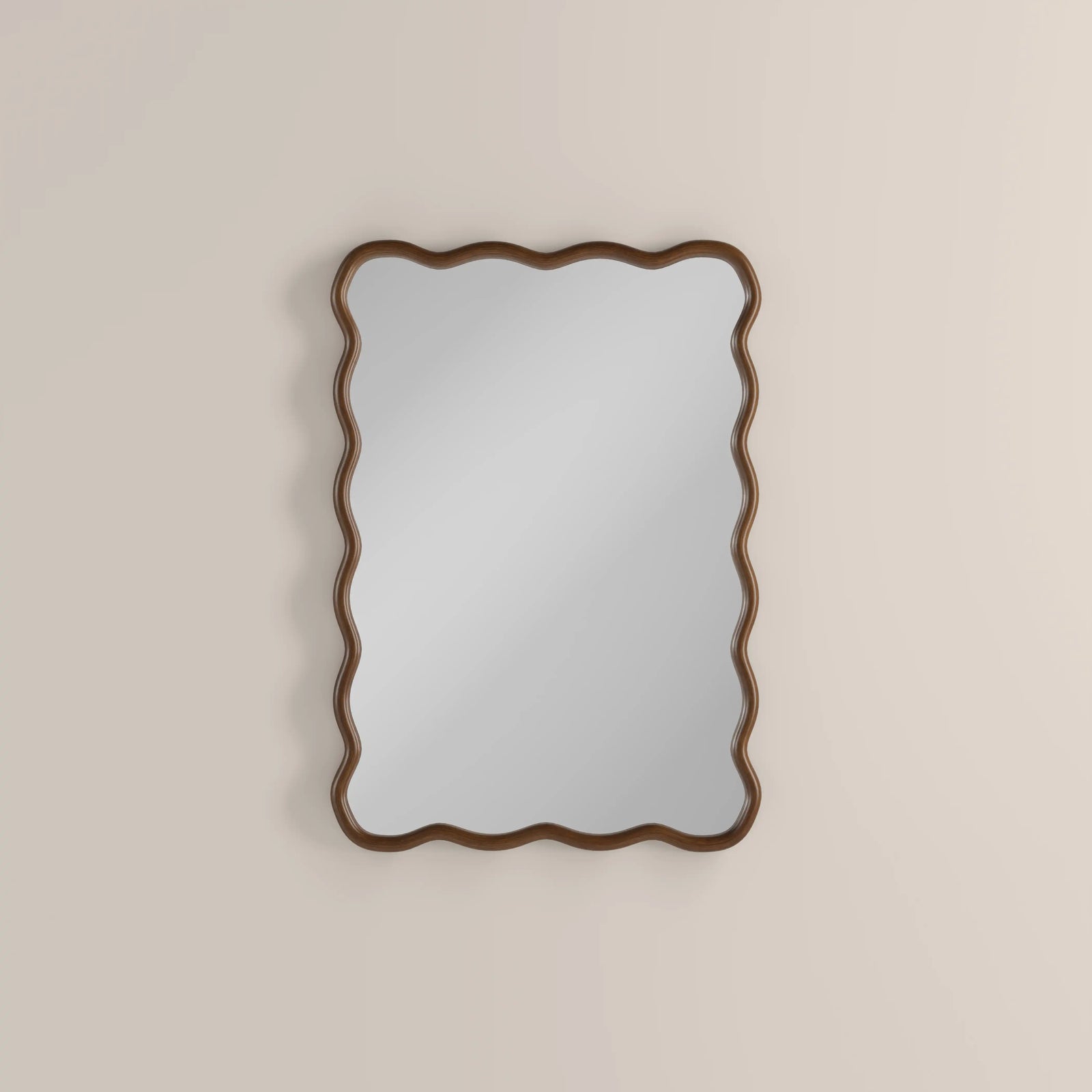 Osaka Wavy Wall Mirror, 101 x 71 cm | Walnut