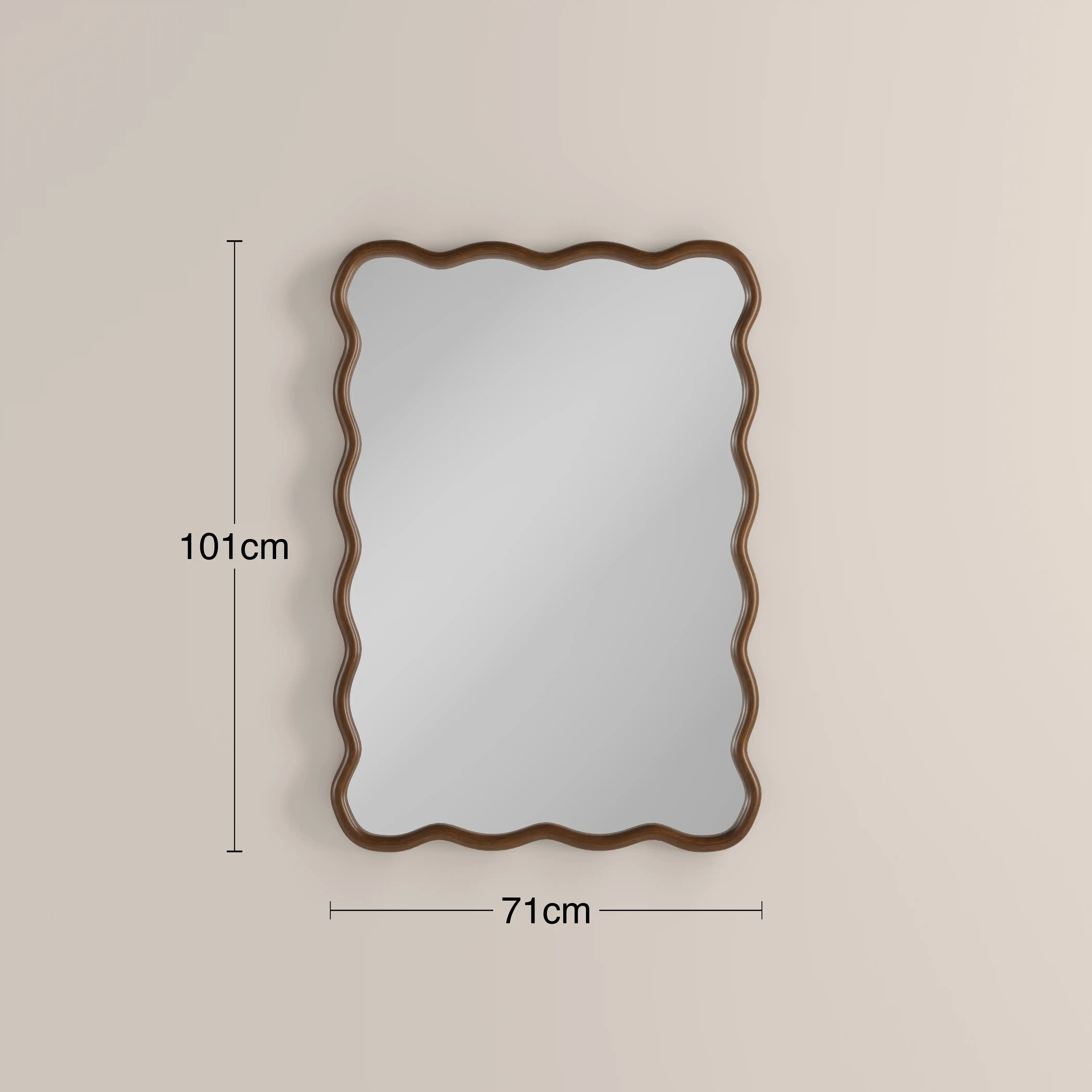 Osaka Wavy Wall Mirror, Walnut | Cult Furniture – Cult Furniture