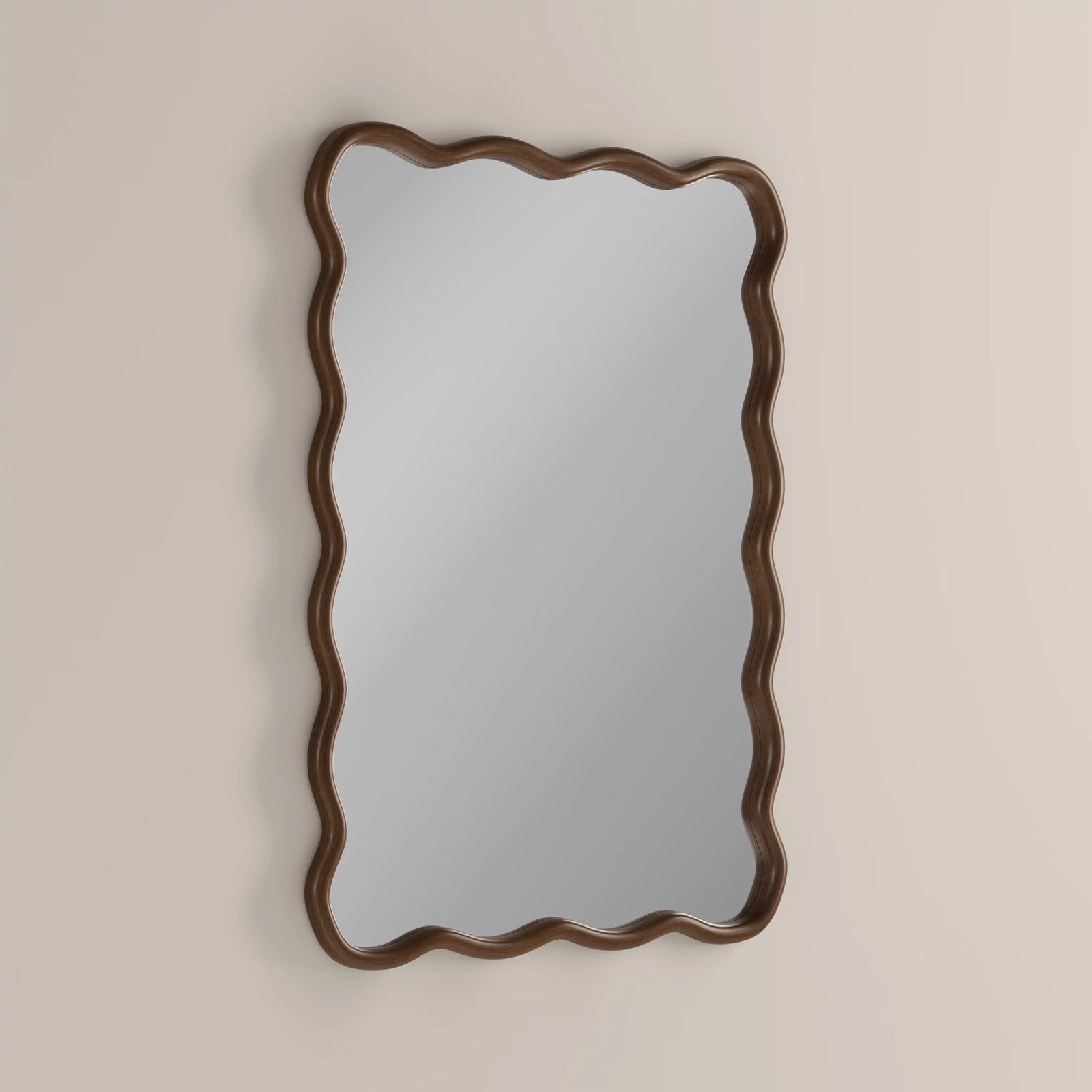 Osaka Wavy Wall Mirror, 101 x 71 cm | Walnut