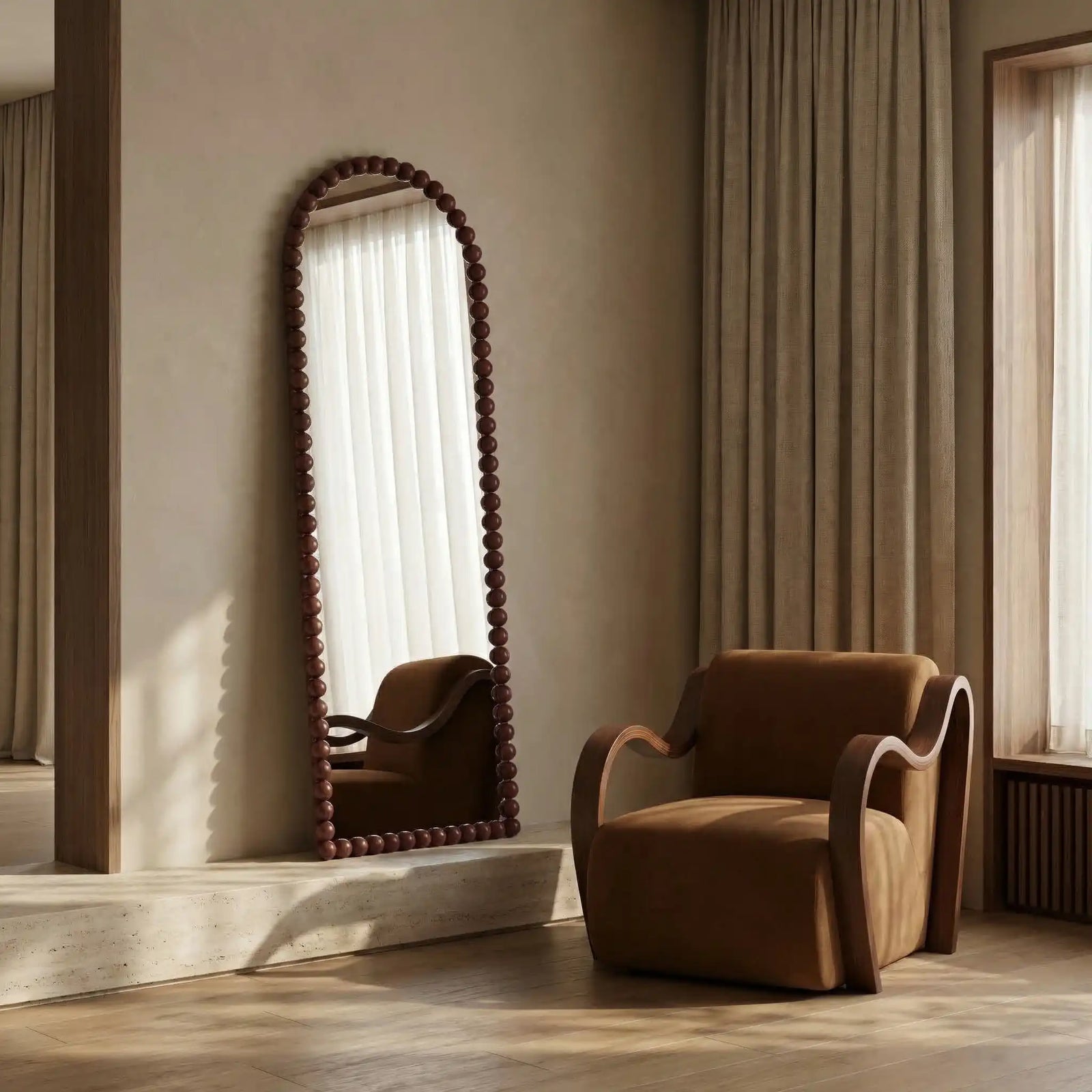Ashby Arch Full Length Mirror, 170 x 60 cm | Walnut