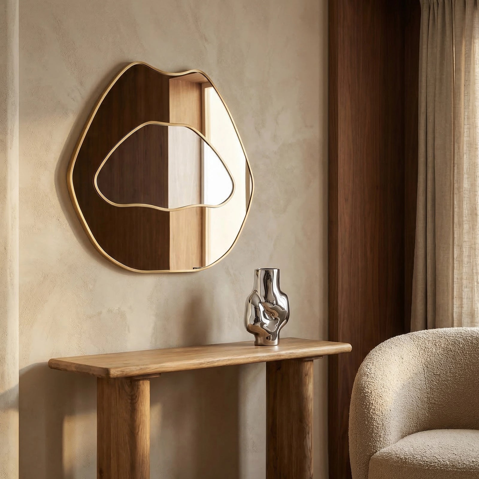 Naomi Wall Mirror,  60 cm | Gold