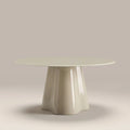 Hadley Round Coffee Table | Soft Ecru Sandblasted Glass & High Gloss Ecru