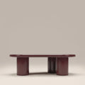 Modica Curved Coffee Table | High Gloss Cherry Red