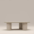 Modica Curved Coffee Table | High Gloss Soft Ecru