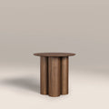 Noelle Round Wooden Side Table | Walnut