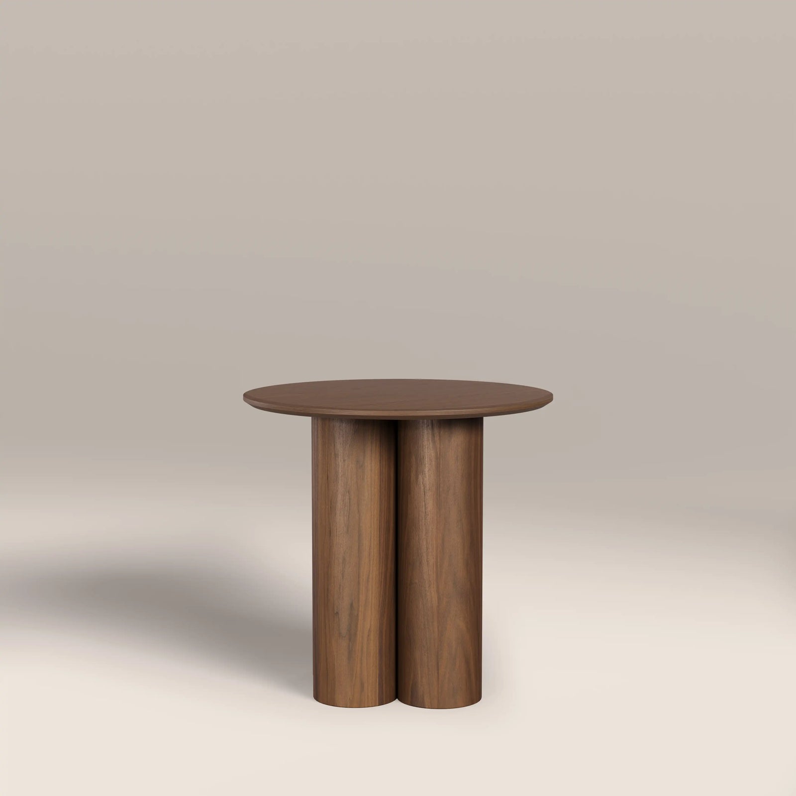 Noelle Round Wooden Side Table | Walnut