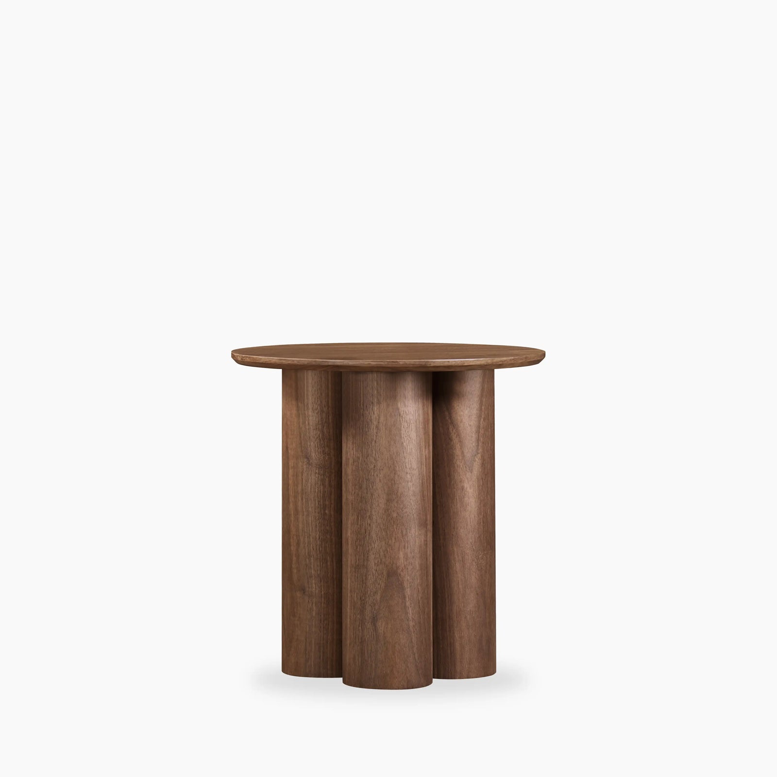 Noelle Round Wooden Side Table | Walnut
