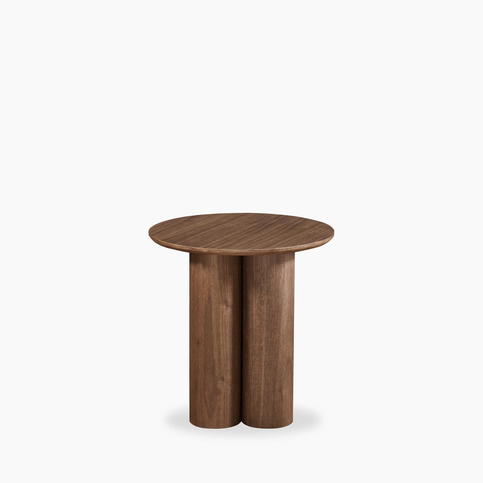 Noelle Round Wooden Side Table | Walnut