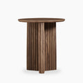 Caleb Round Wooden Side Table | Walnut
