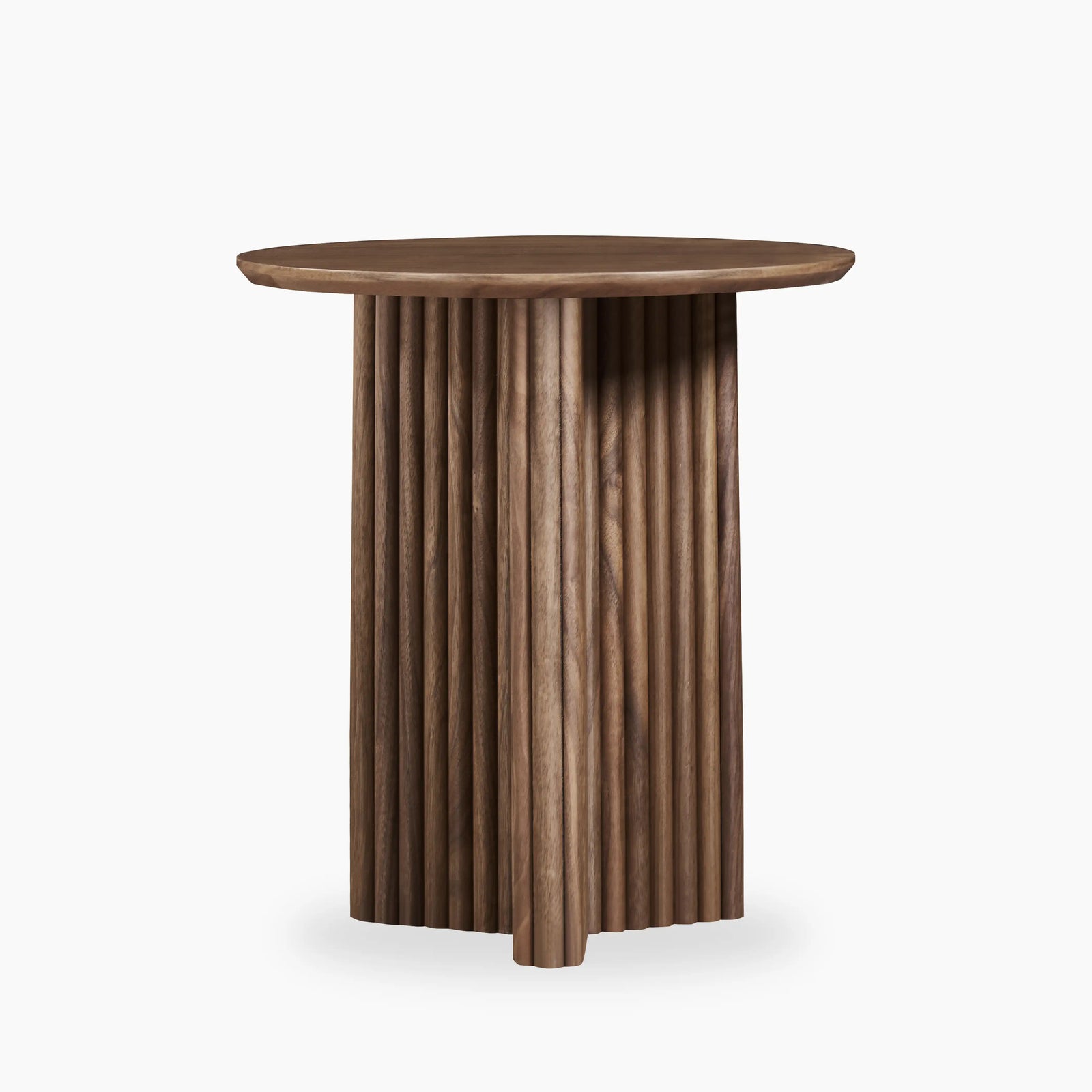 Caleb Round Wooden Side Table | Walnut