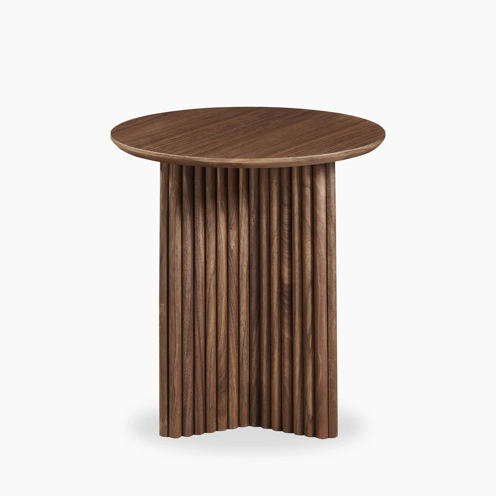 Caleb Round Wooden Side Table | Walnut