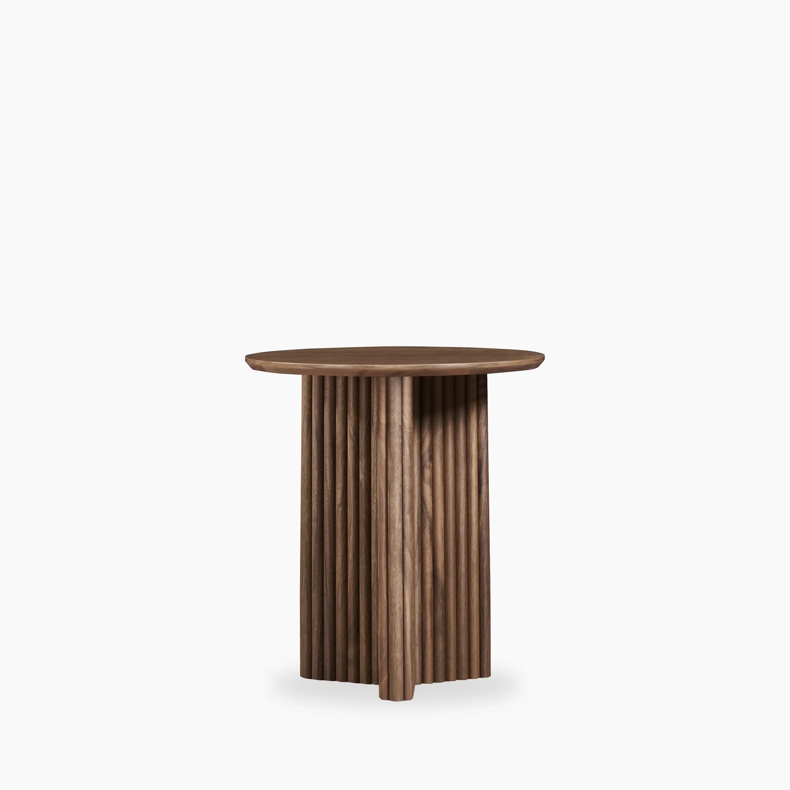 Caleb Round Wooden Side Table | Walnut