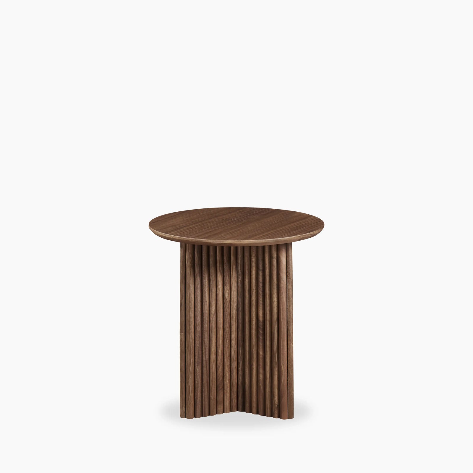 Caleb Round Wooden Side Table | Walnut